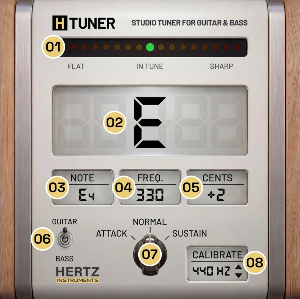 H-Tuner Interface overview with numbered controls